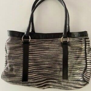 MISSONI MultiColor Black Grey & White Knit Handbag